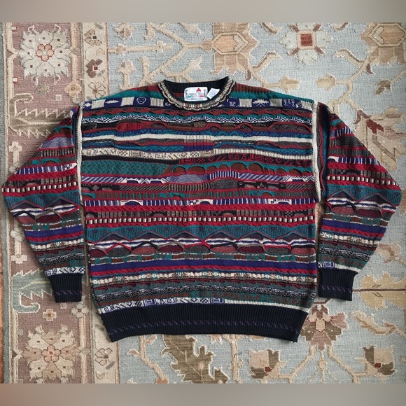 SOLD - Florence Tricot Coogie Style 3D Knit Textured Sweater Size Large - Biggie - Picture 1 of 16